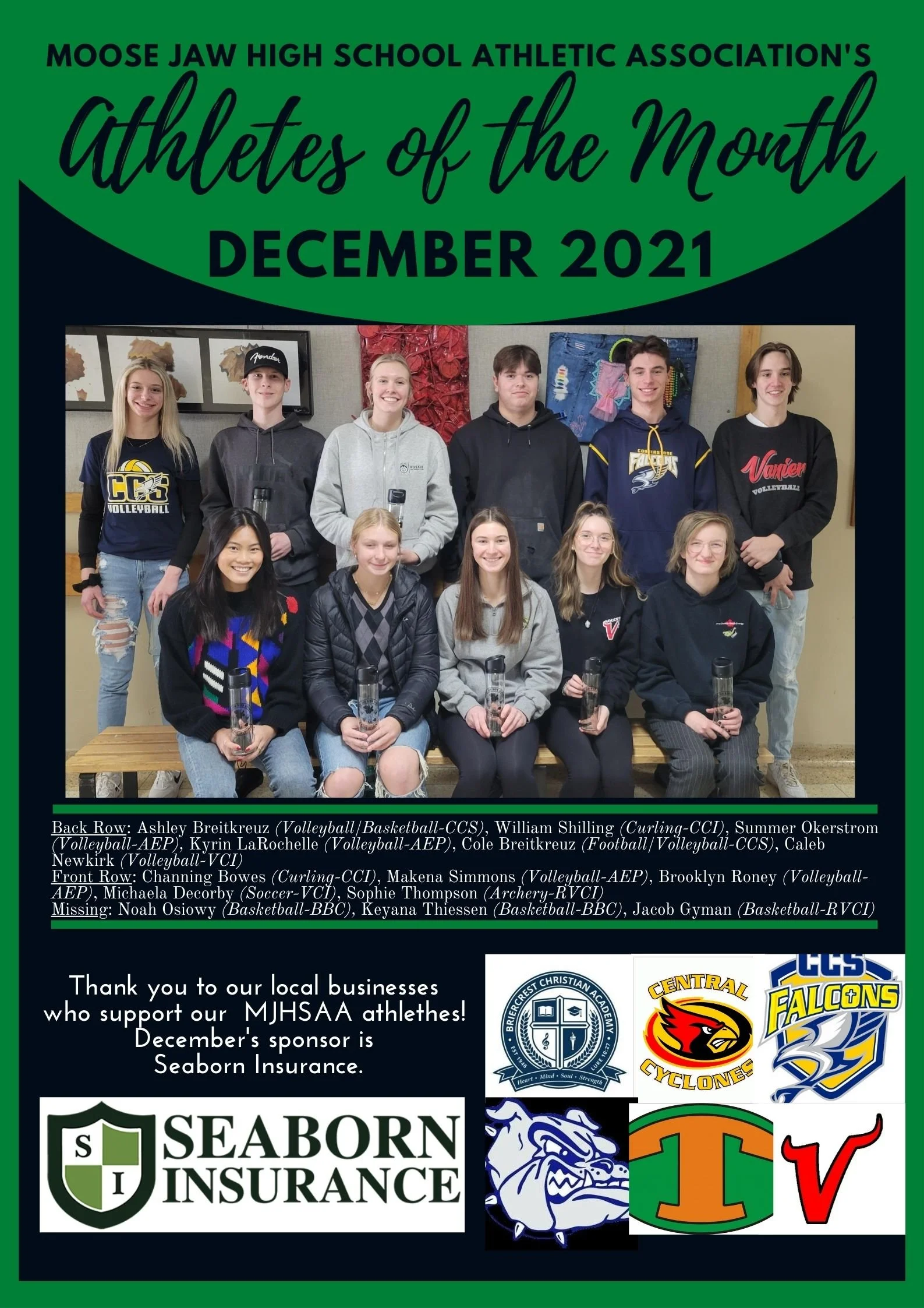 High School Athletes For December 2021 Announced