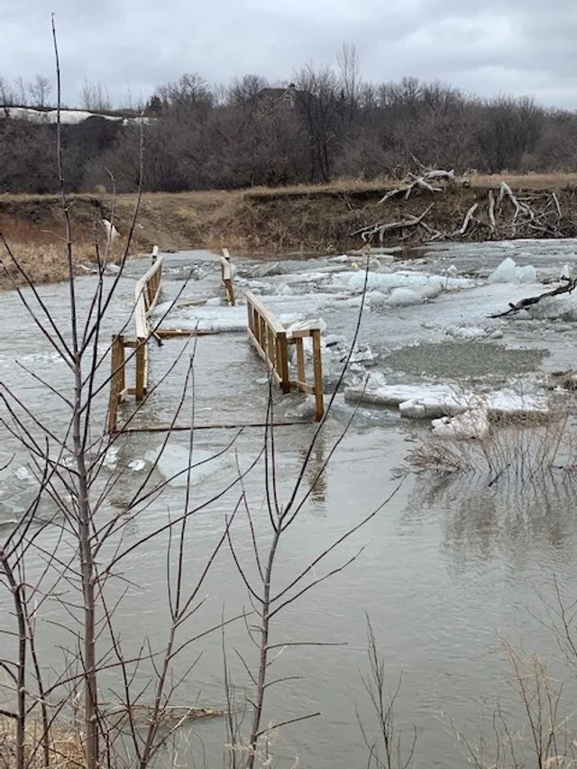 Ice Takes Out Footbridge