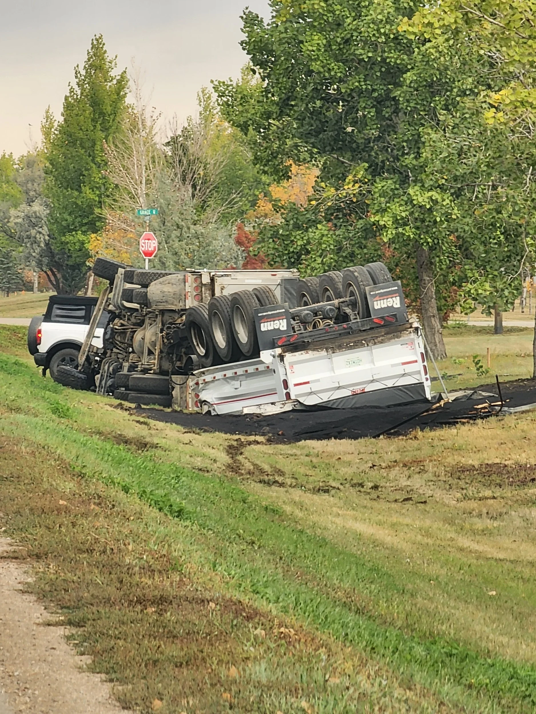 Semi Rolls On Thatcher Drive West