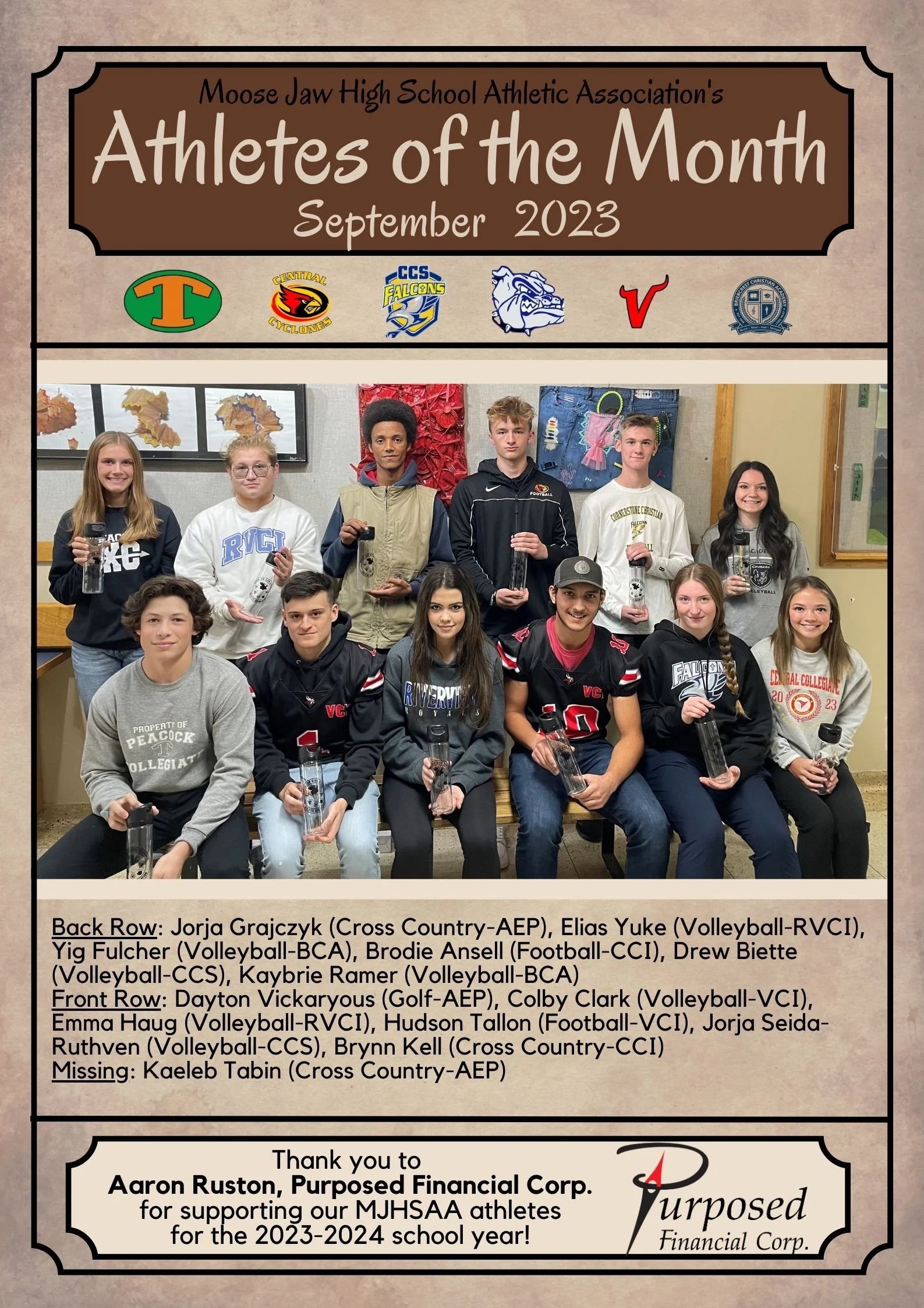 High School Athletes Of The Month For September 2023