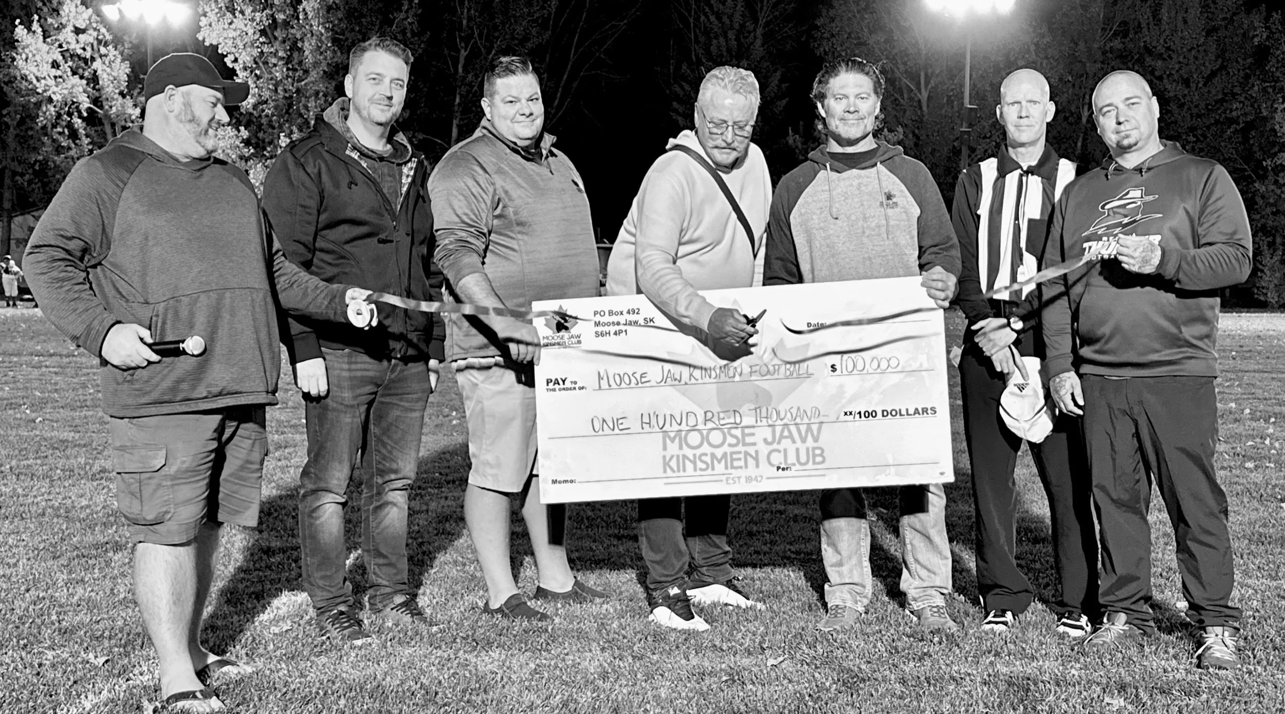 Minor Football Cuts Ribbon Announcing Field Upgrades