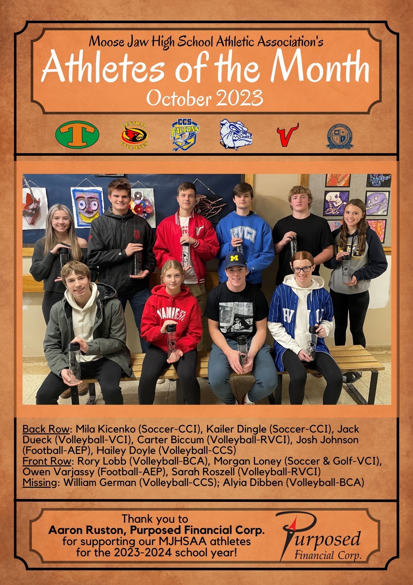 High School Athletes Of The Month For October 2023