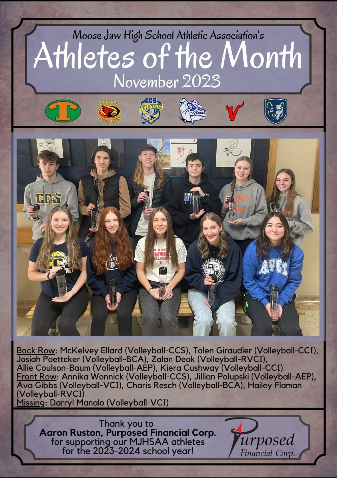 High School Athletes Of The Month For November 2023