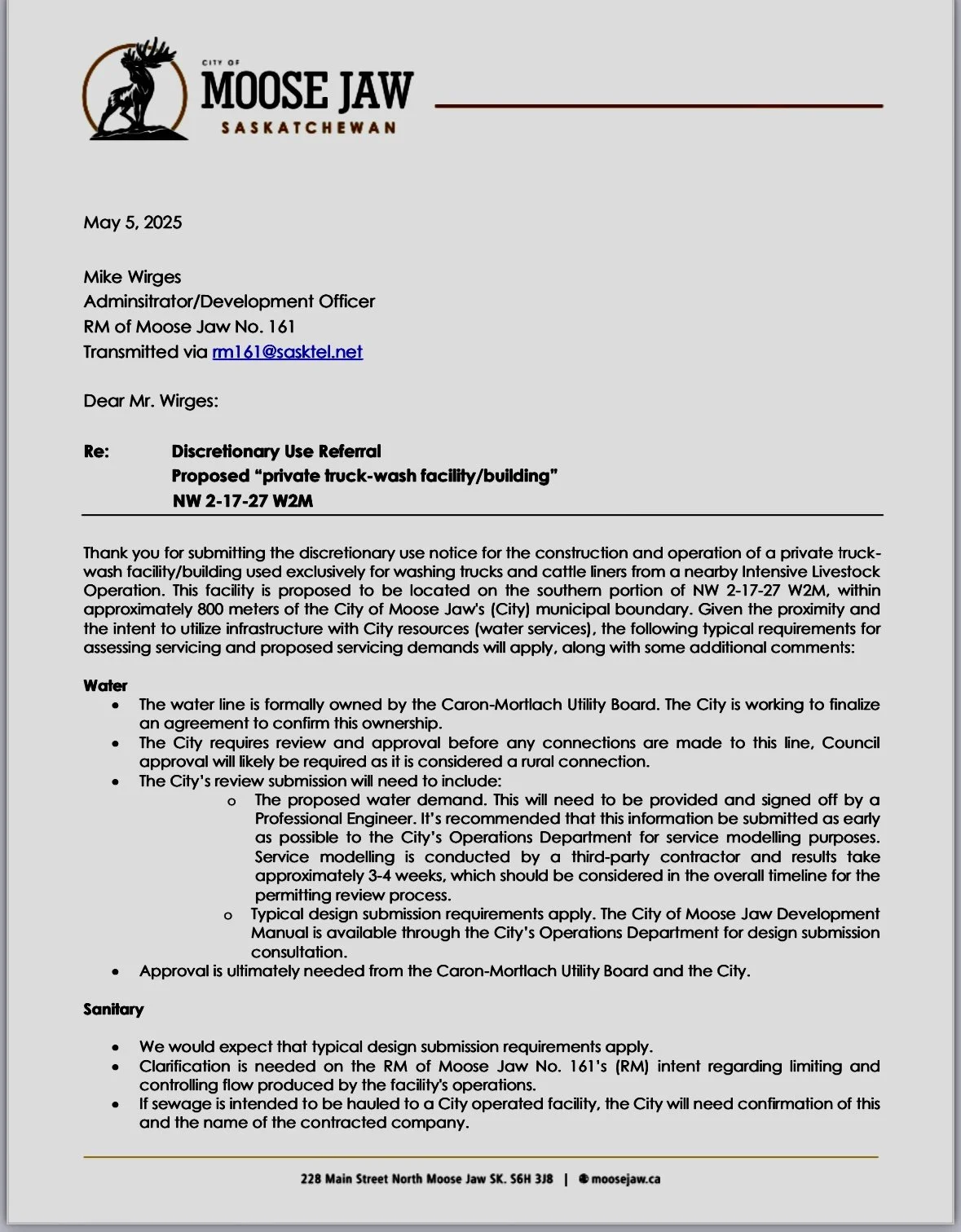 City Opposed To Proposed Truck Wash 