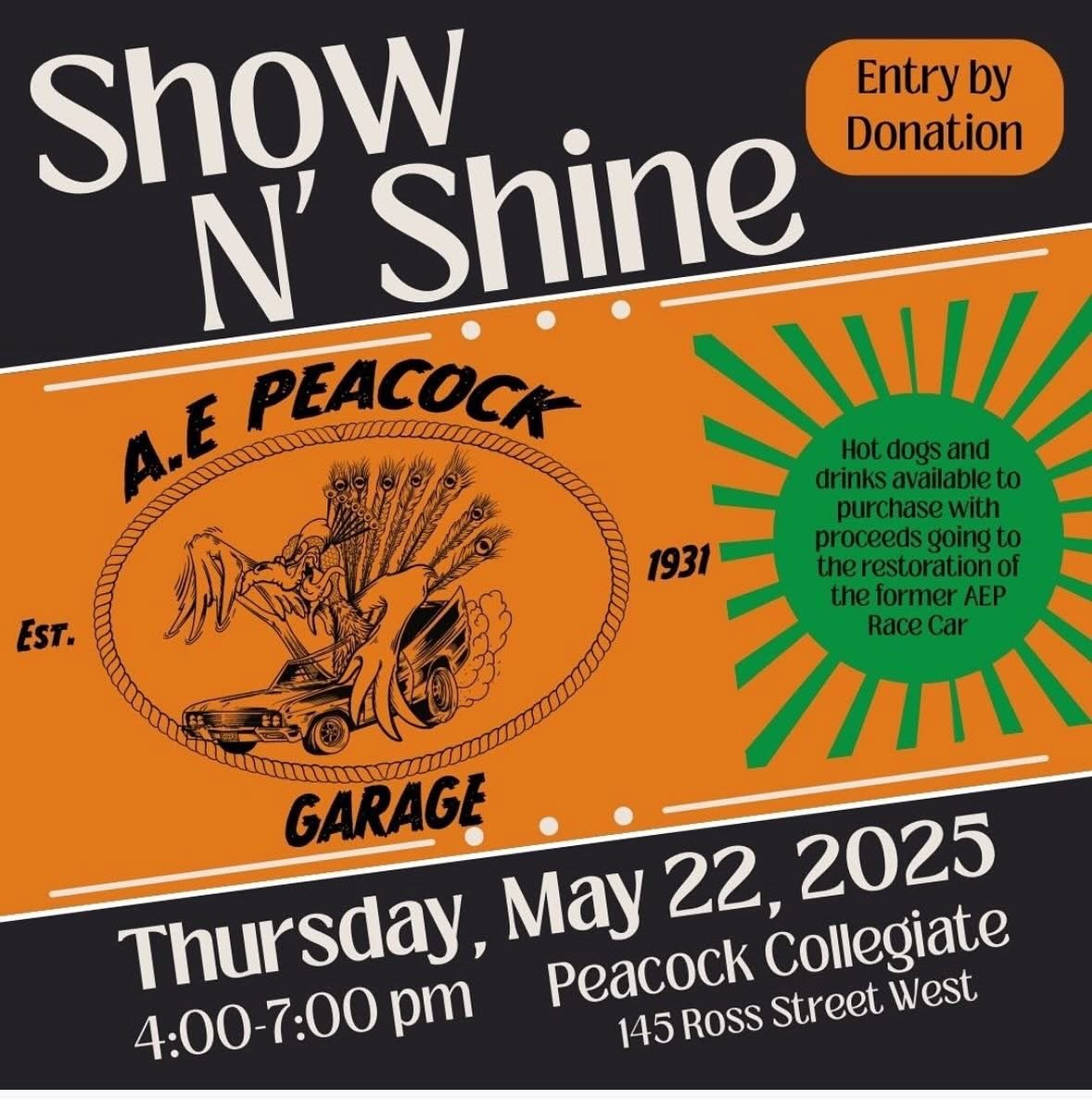 Peacock Show and Shine set to go on Thursday
