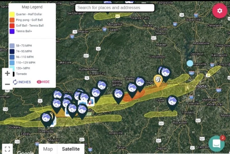 Storm Damage in Mecklenburg County and Gaston County