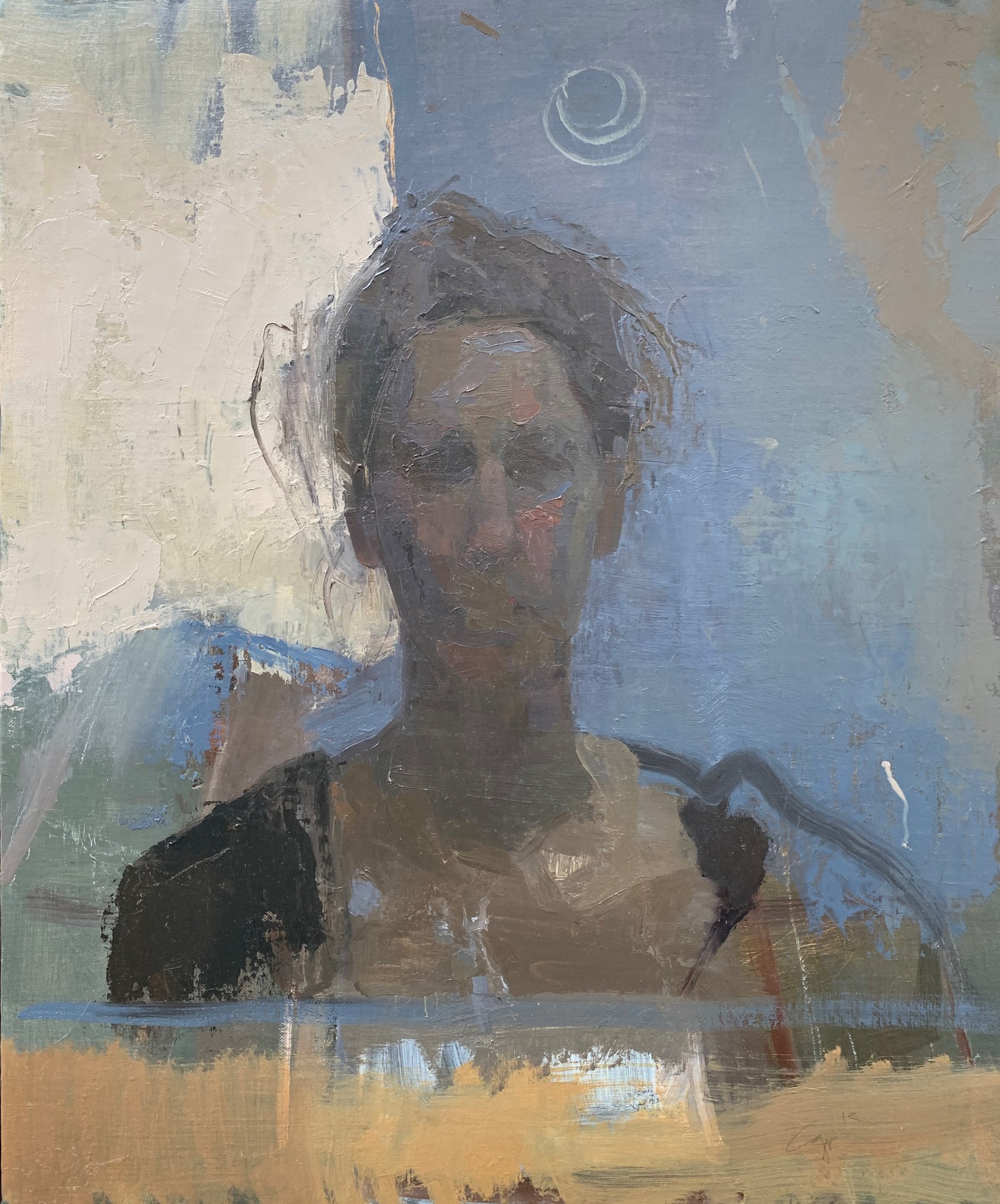   Blue self-portrait   2012  22” x 18”  oil on linen 