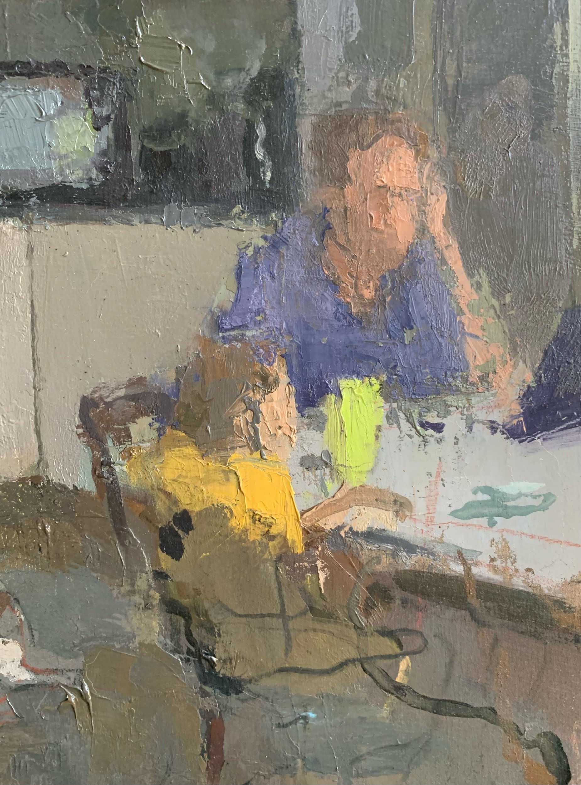   Sam and Peter at the table,  detail 