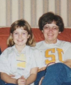 Mom and me in the 1990s