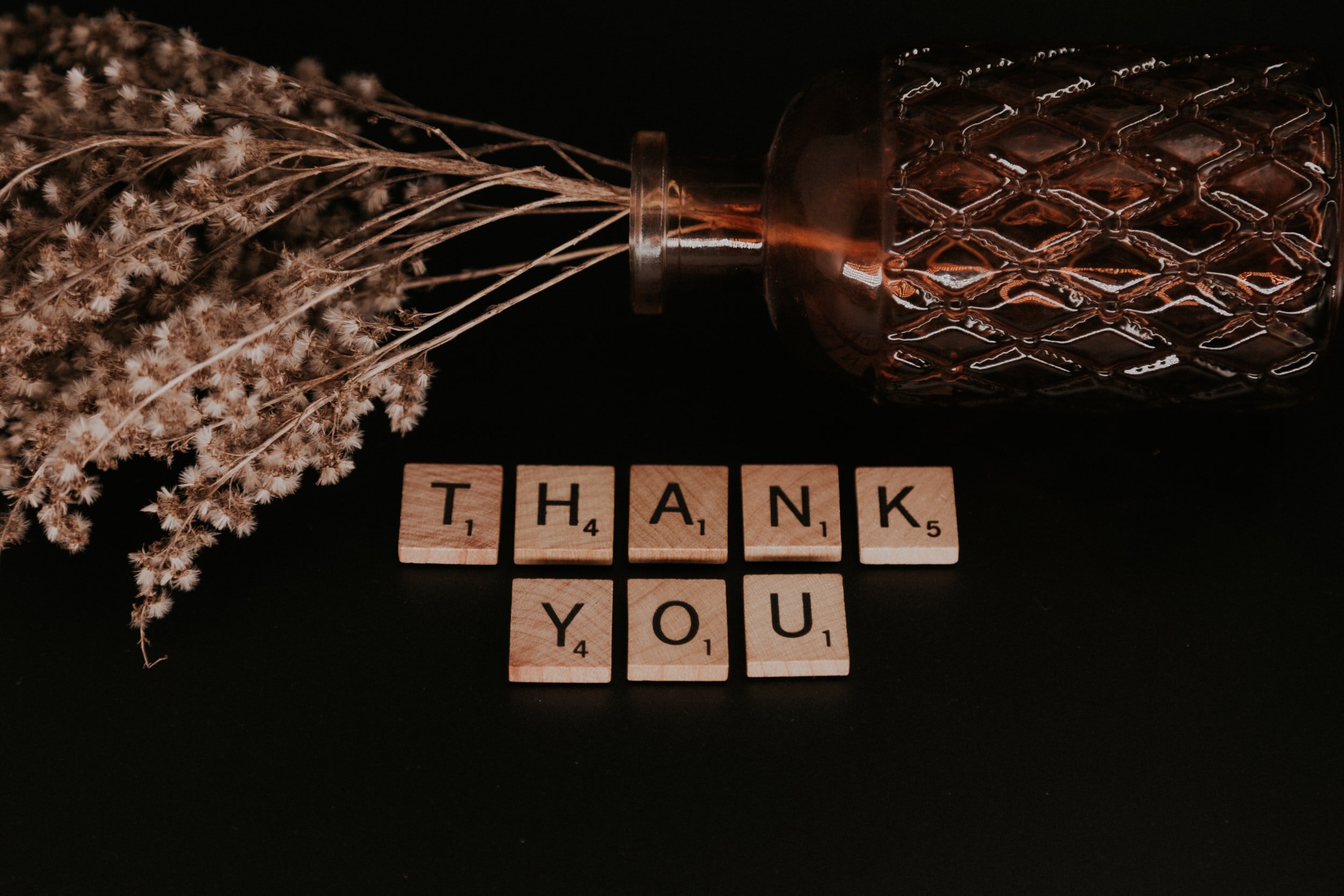 Picture of scrabble tiles spelling “thank you.” Photo by Priscilla Du Preez on Unsplash