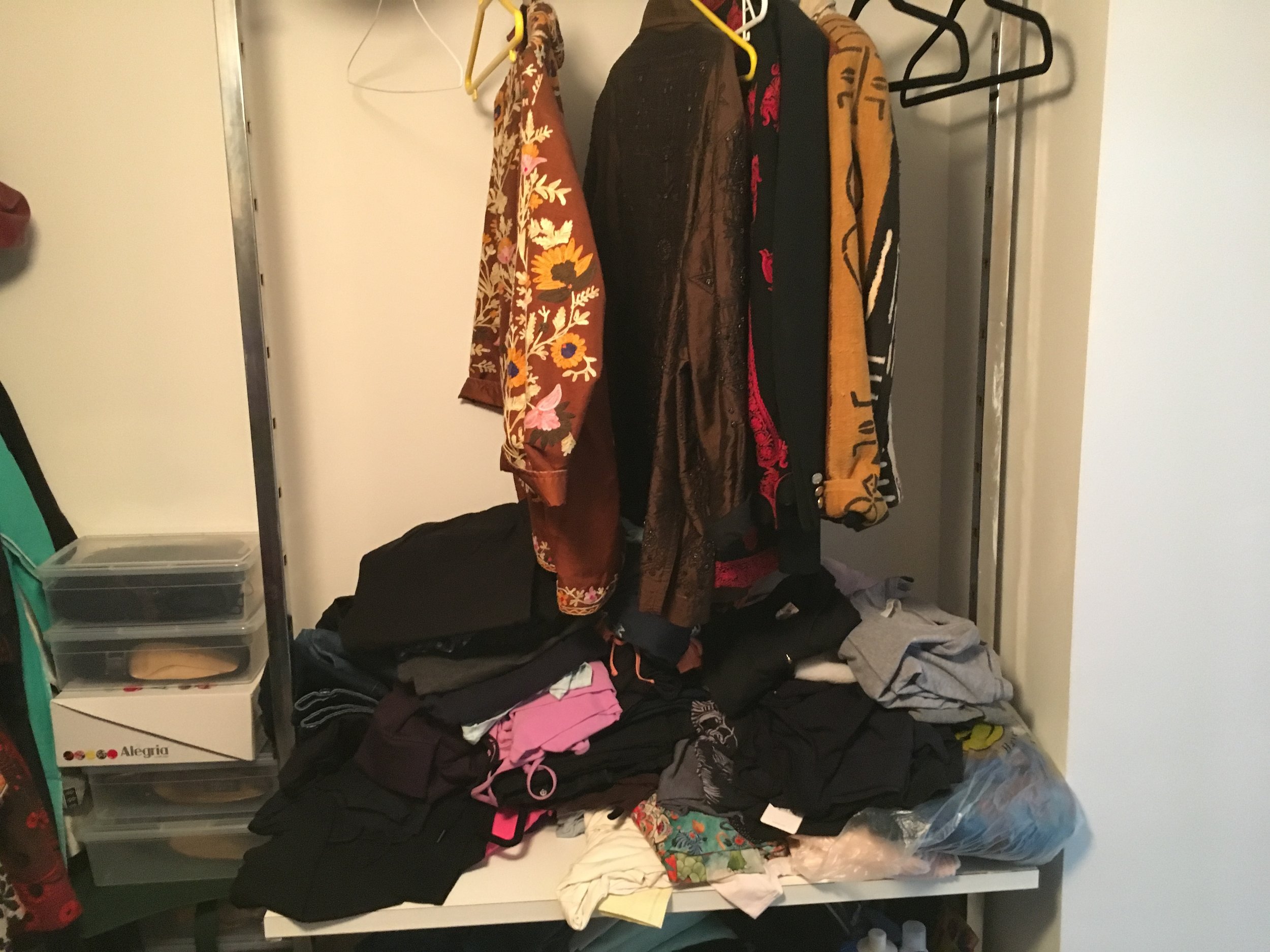Before Closet Organizing