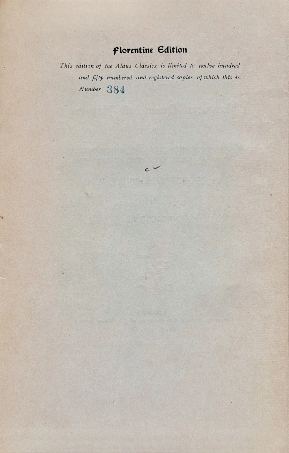 Aldus Classics - Privately Printed for Members of the Aldus Society, 1904