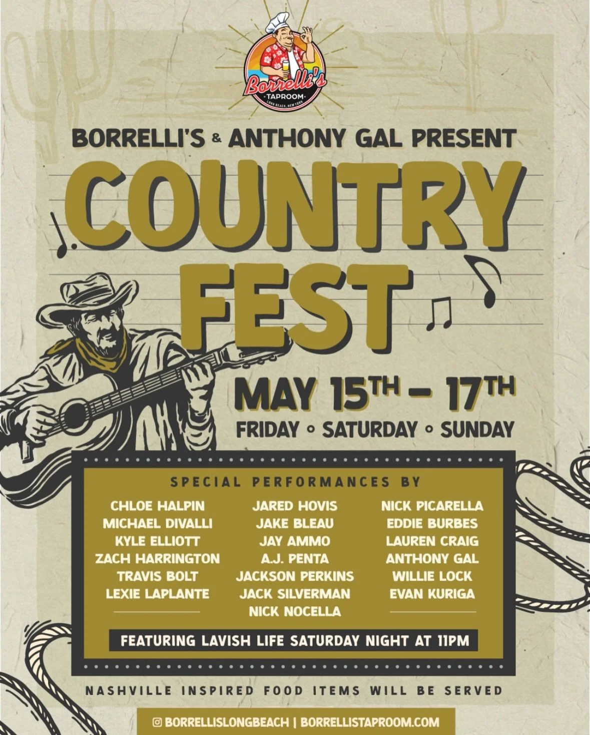 So excited to be a part of this line up and perform in Long Beach, NY this weekend! @borrellislongbeach 💛🤠⭐️