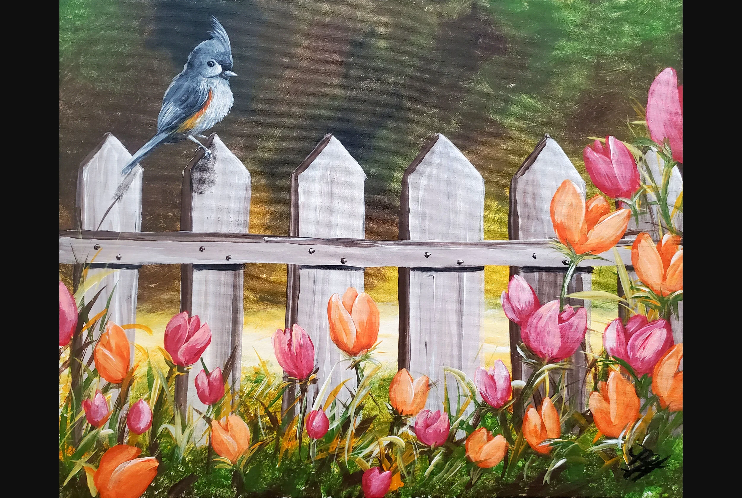 Titmouse and Tulips