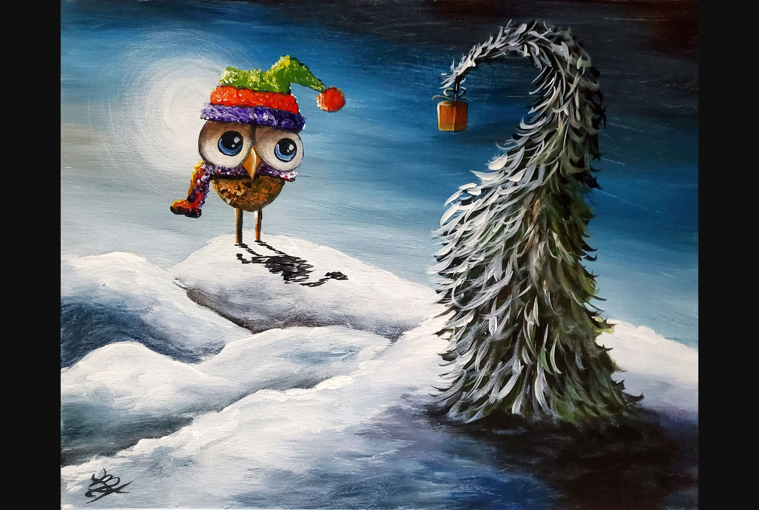 Whimsical Winter Owl