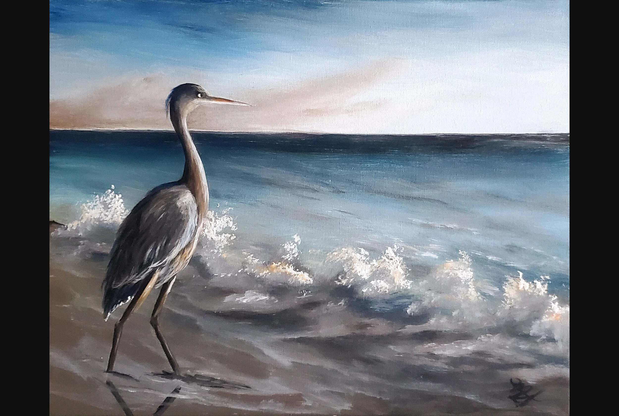Beach Blue Heron
