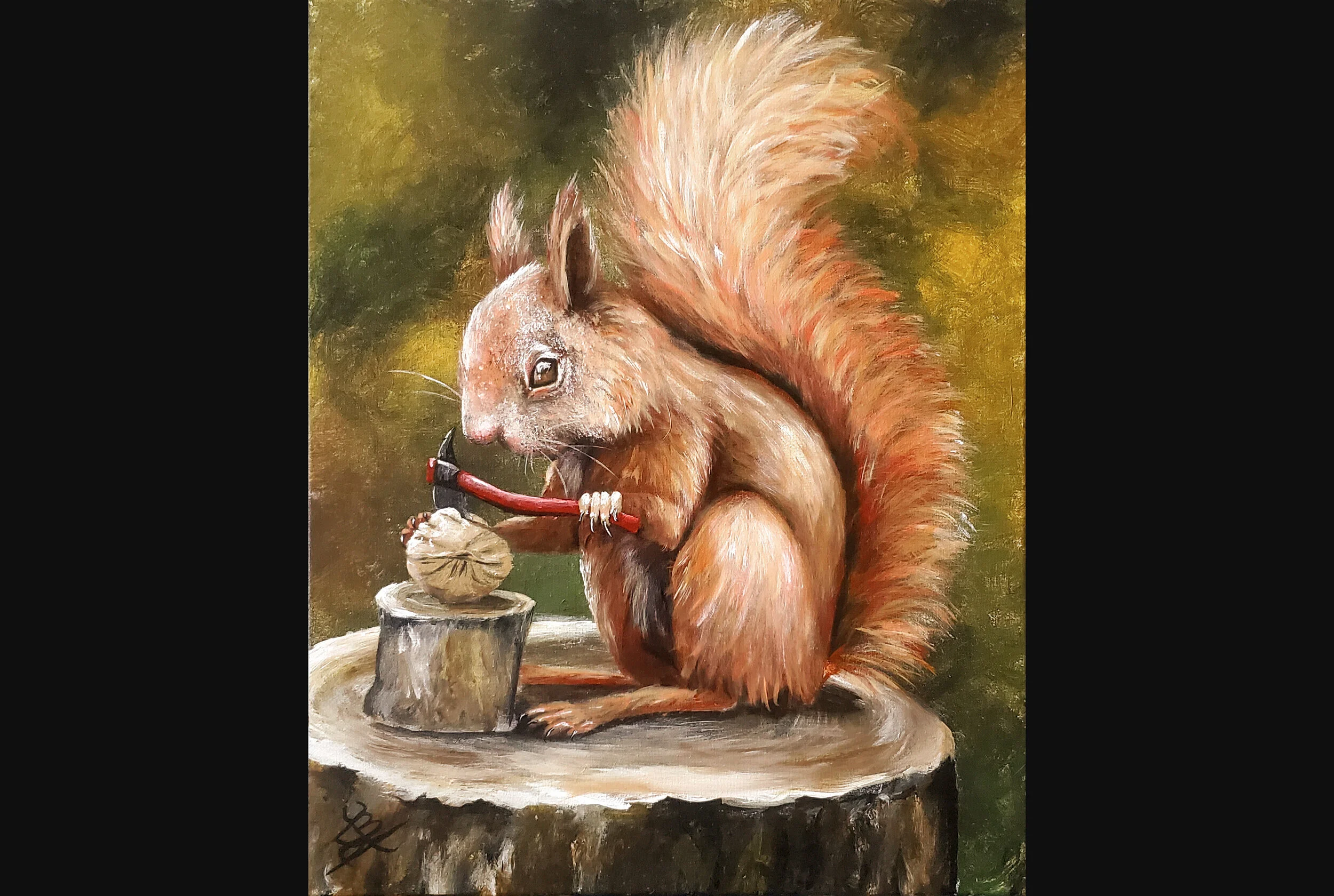Nut Cracking Squirrel