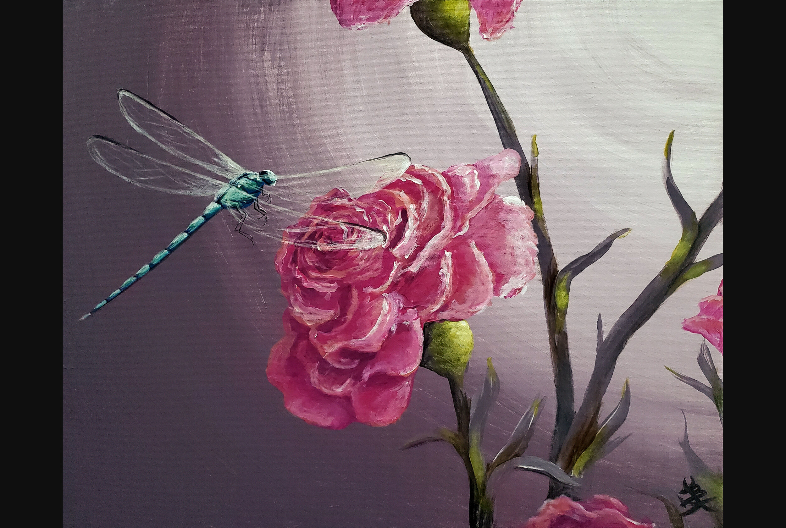 Dragonfly and Carnation
