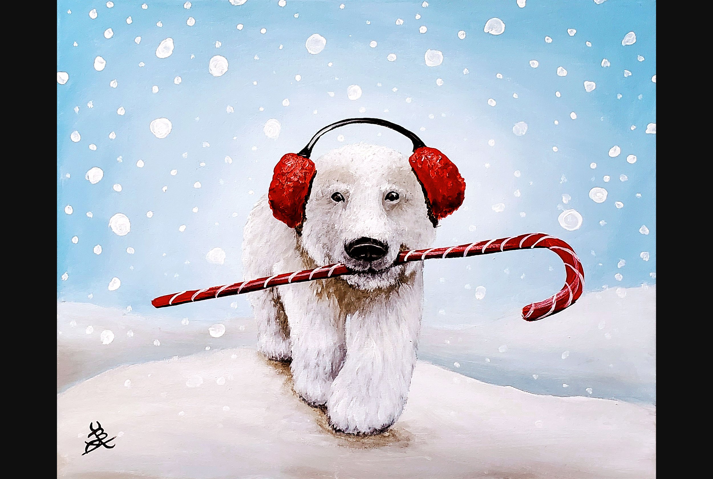 Candy Cane Polar Bear
