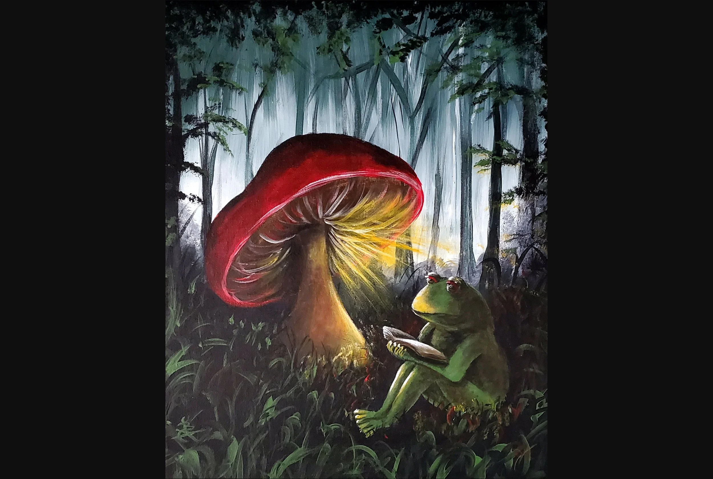 Reading by the Mushroom Light