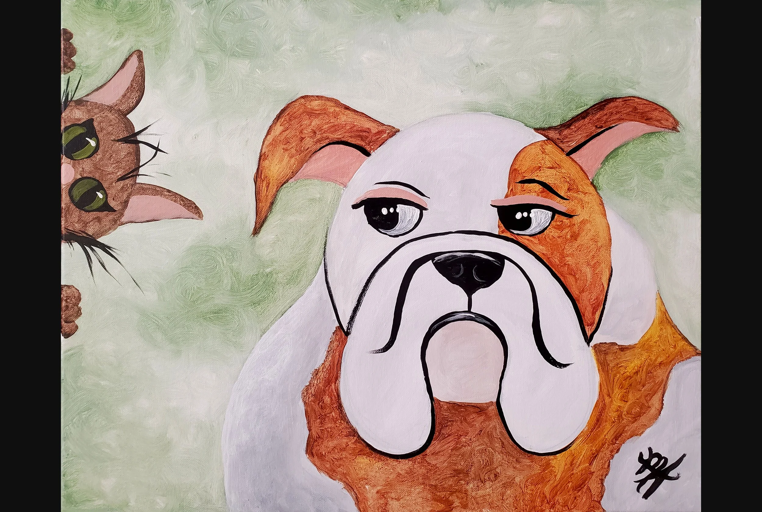 Photo Bomb Bulldog
