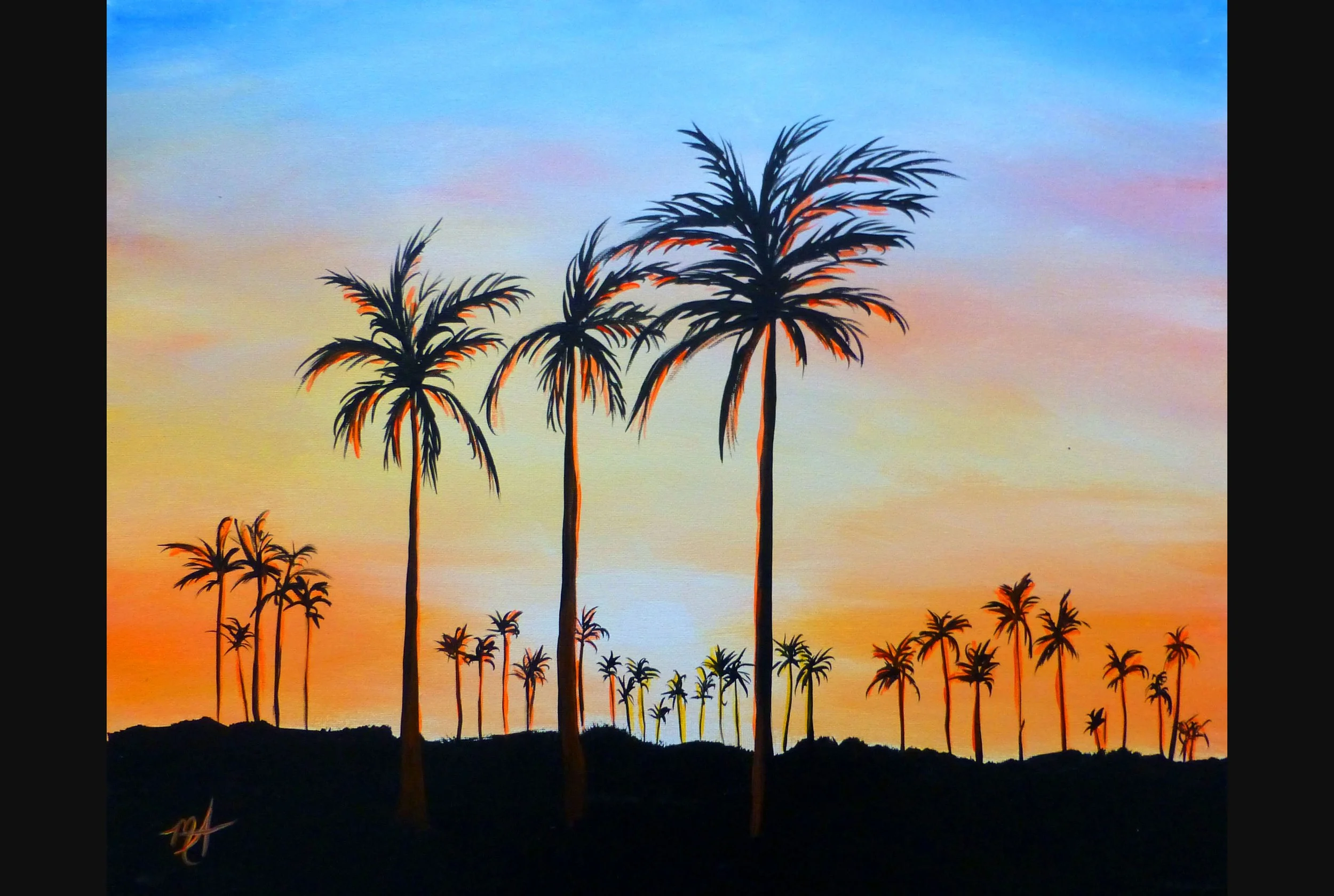 Hawaiian Sunset and Palmtrees