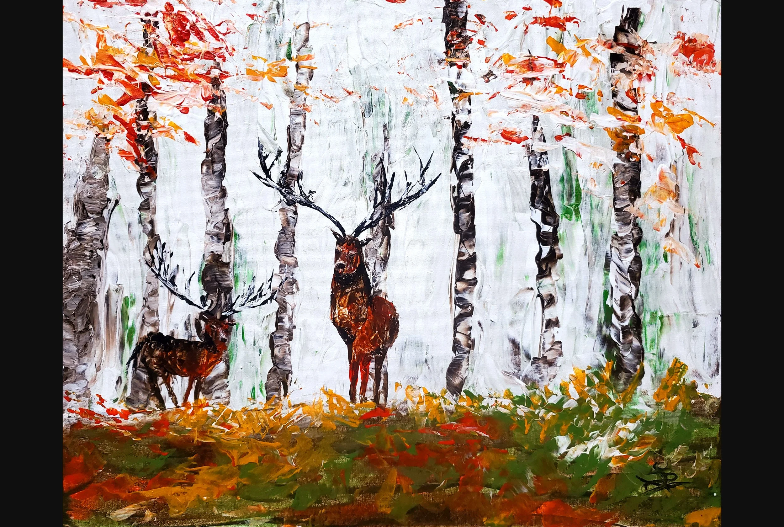 Abstract Autumn Deer