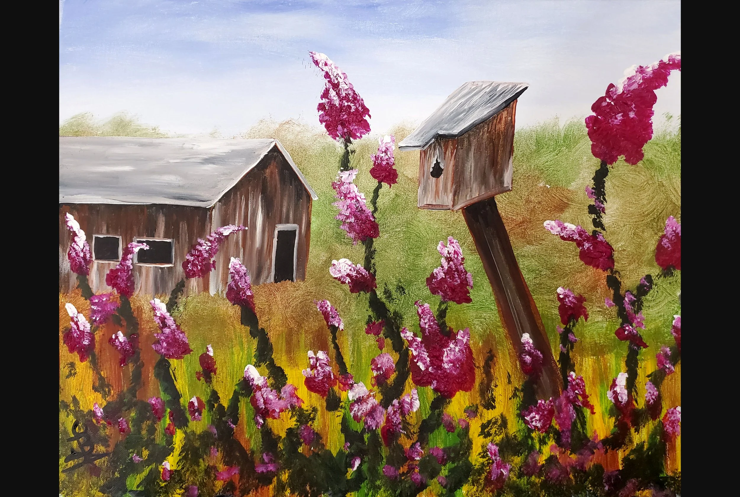 Country Barn and Birdhouse