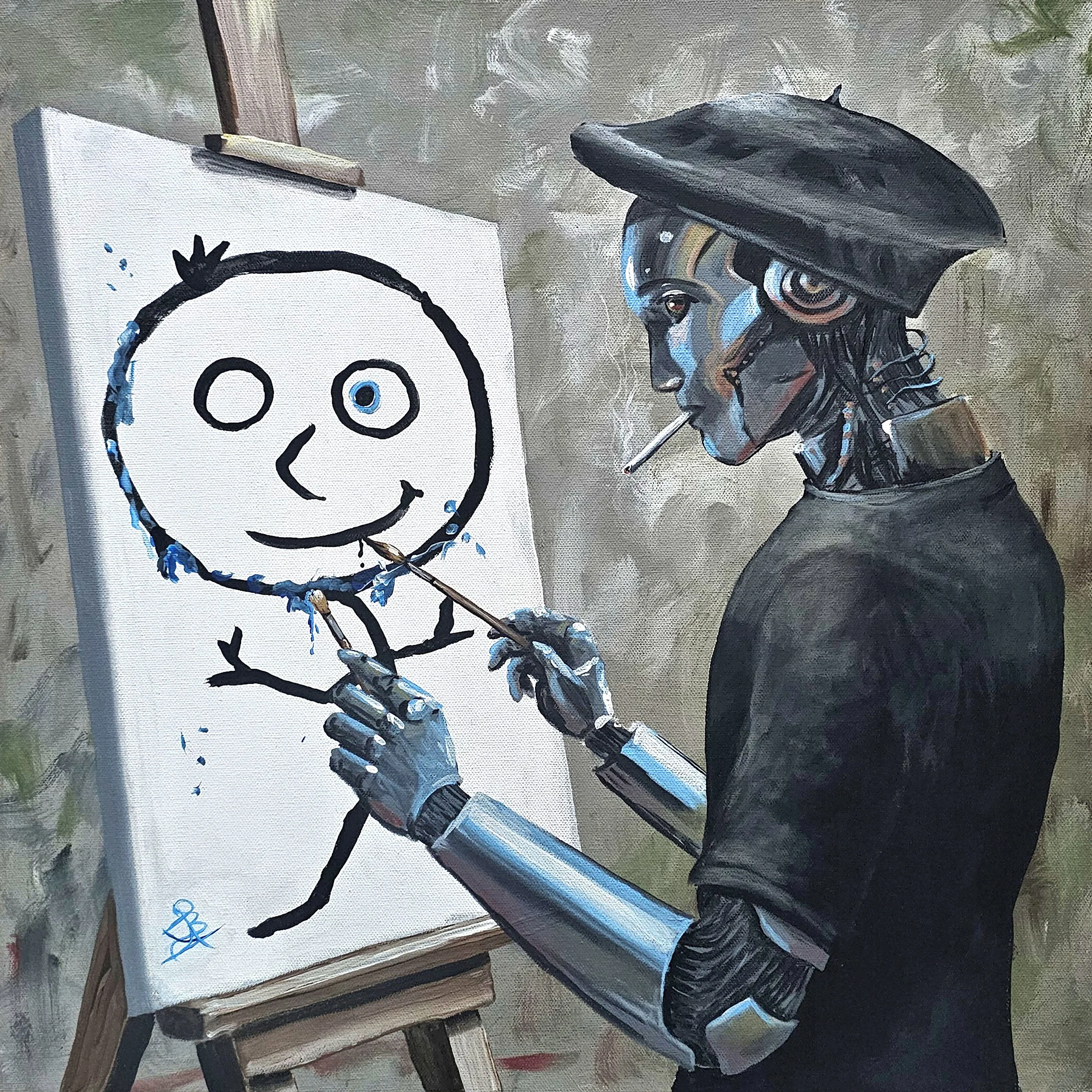 AI Robot Artist Paints the Mona Lisa