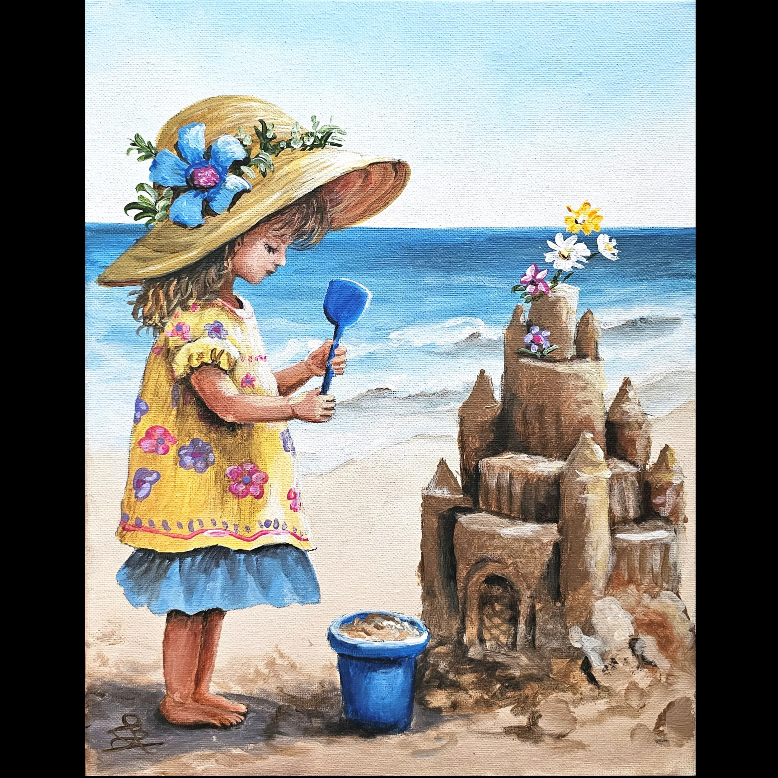 Girl Building Sandcastle