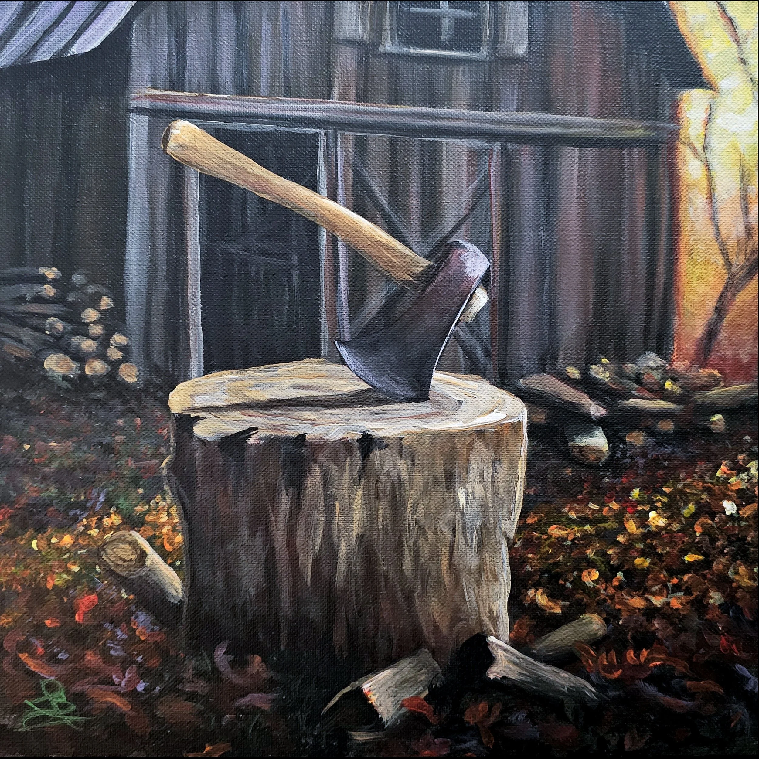 Autumn Barn and Ax