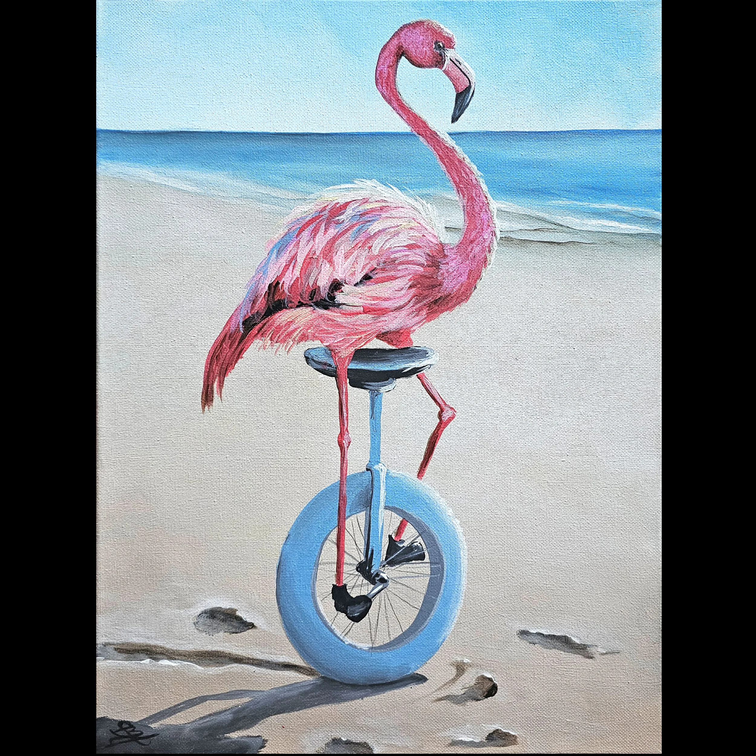 Unicycle Flamingo