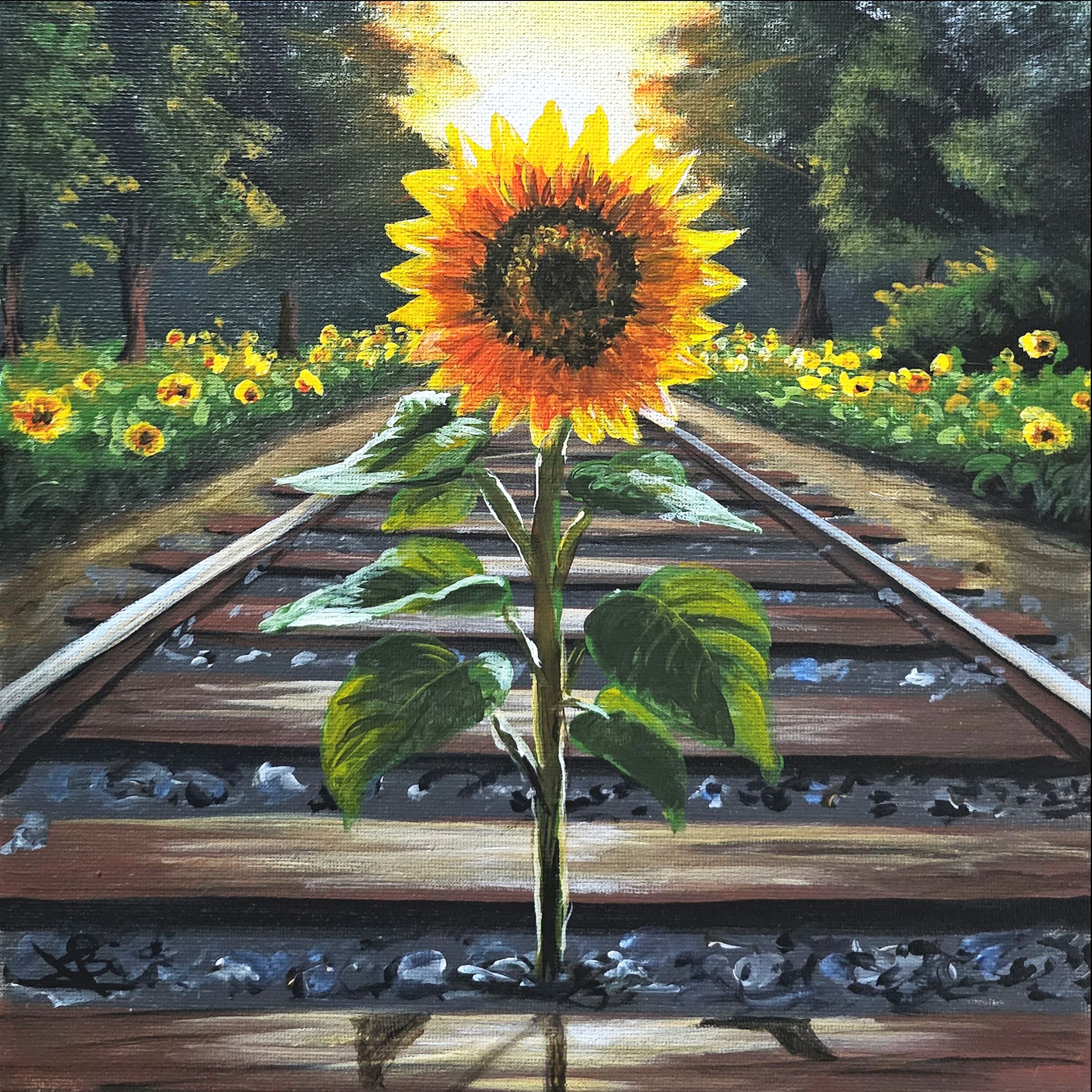 Sunflower Train Tracks