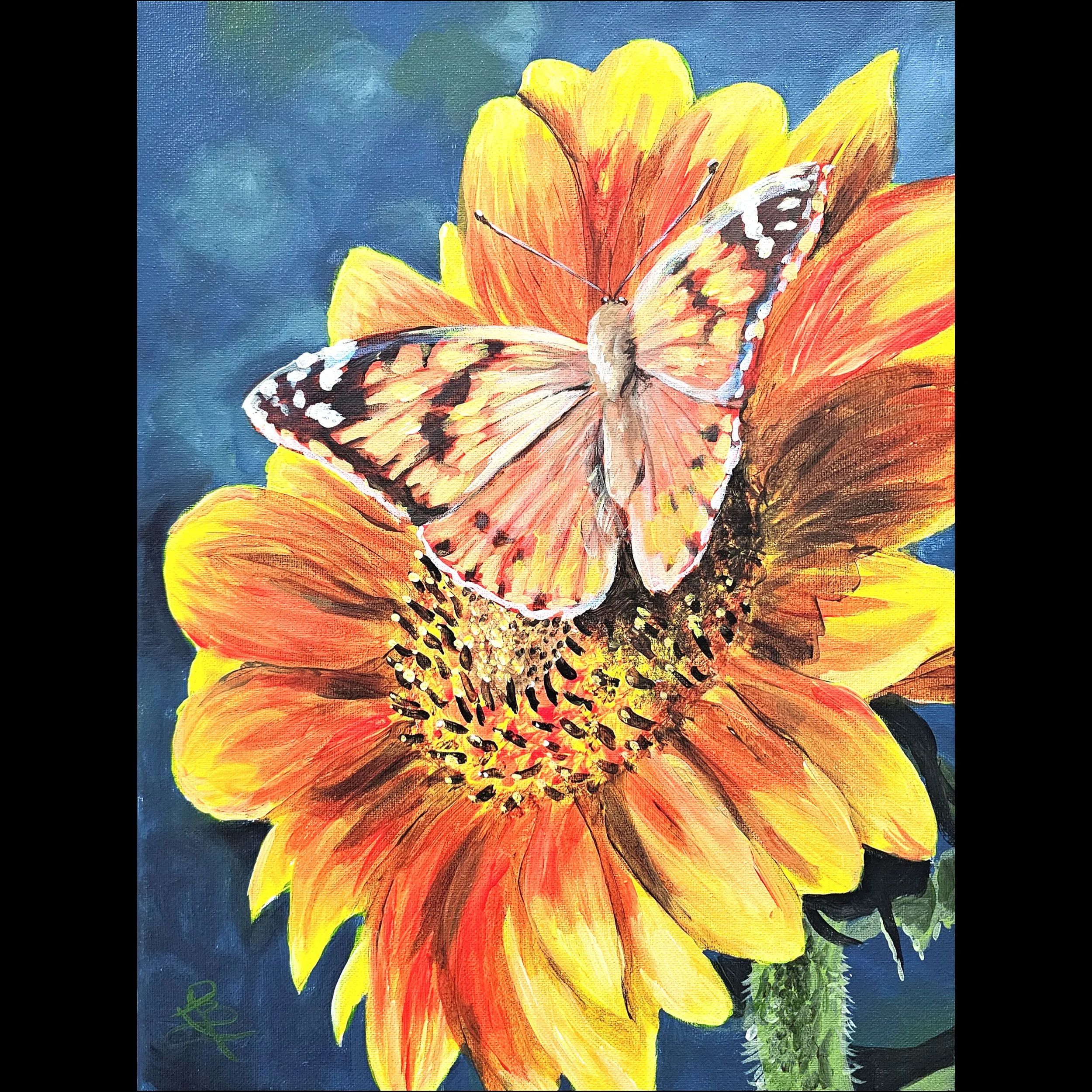 Sunflower and Butterfly