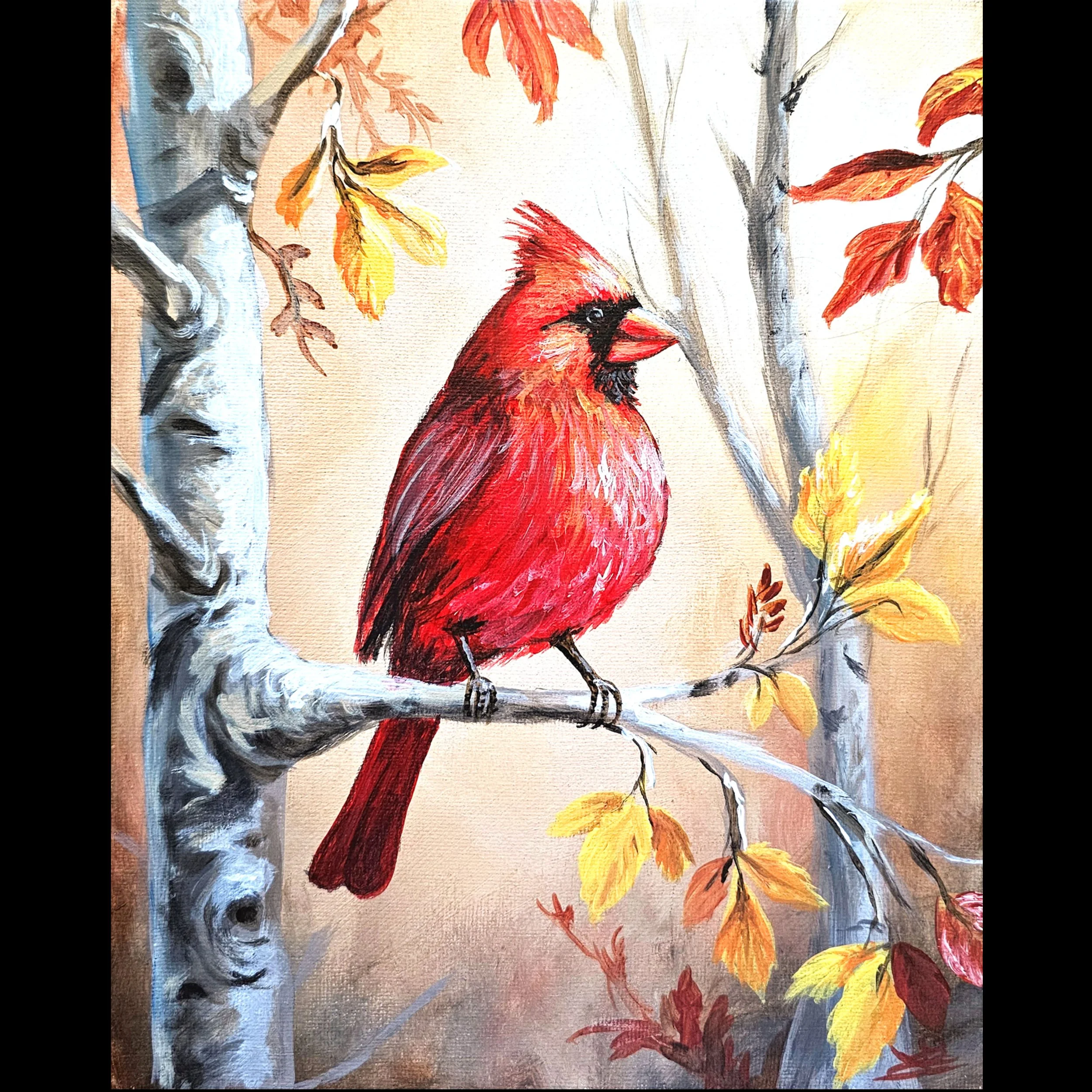 Birch Tree Cardinal