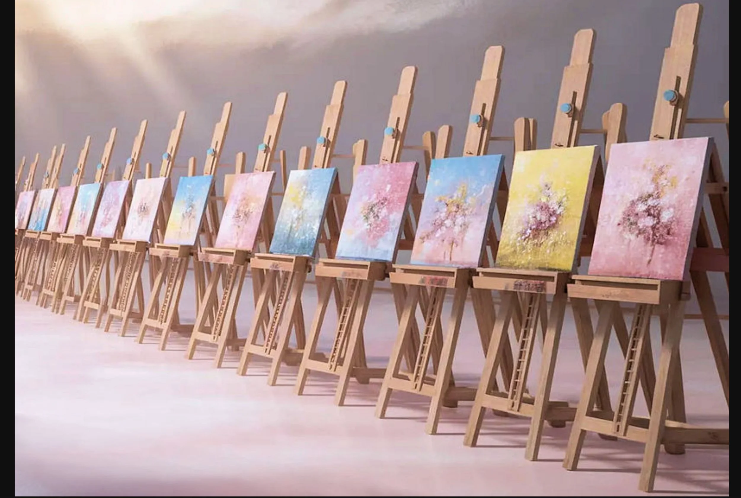 Easels in a Row