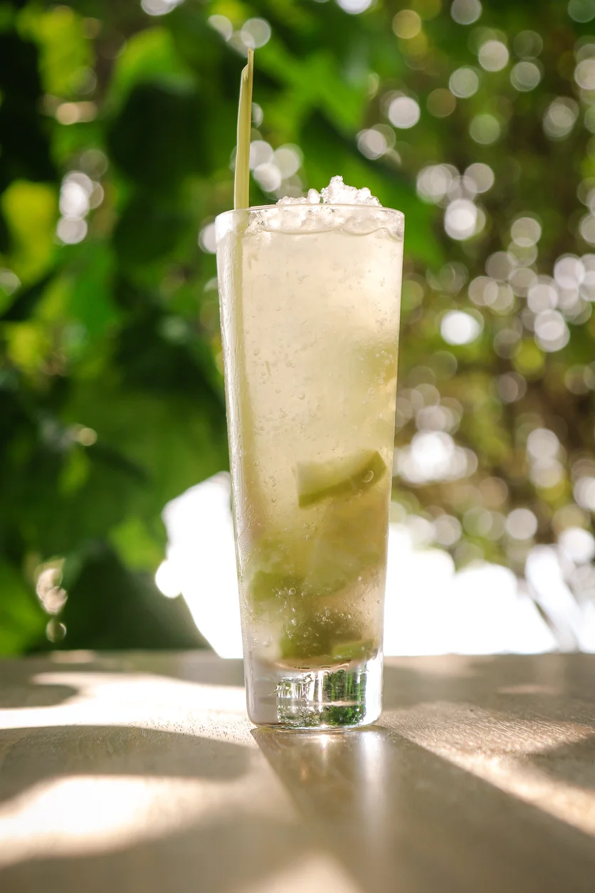 Mojito Cocktail Drink with Lemongrass Straw