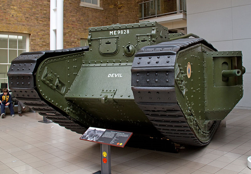  Fotografi af den britiske Mark V-kampvogn, som bliver portrætteret i spillet 