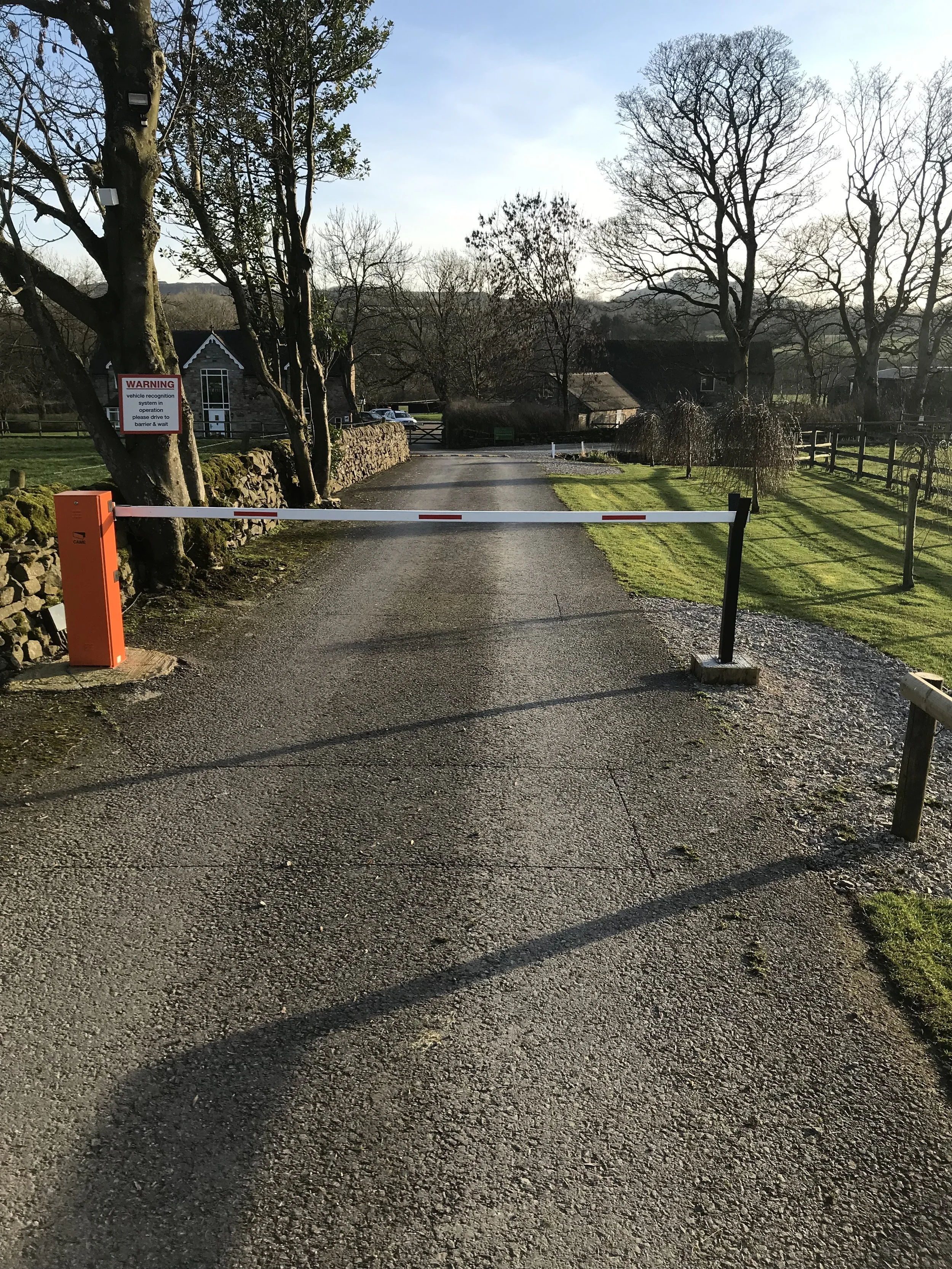 The barrier as you arrive. Please provide reg when book.