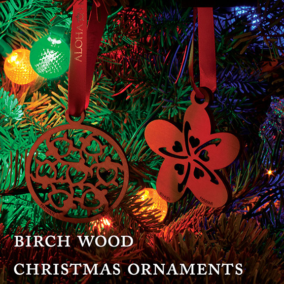 Birch Wood Christmas Ornaments