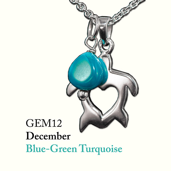 December Blue-Green Turquoise Gem Drop