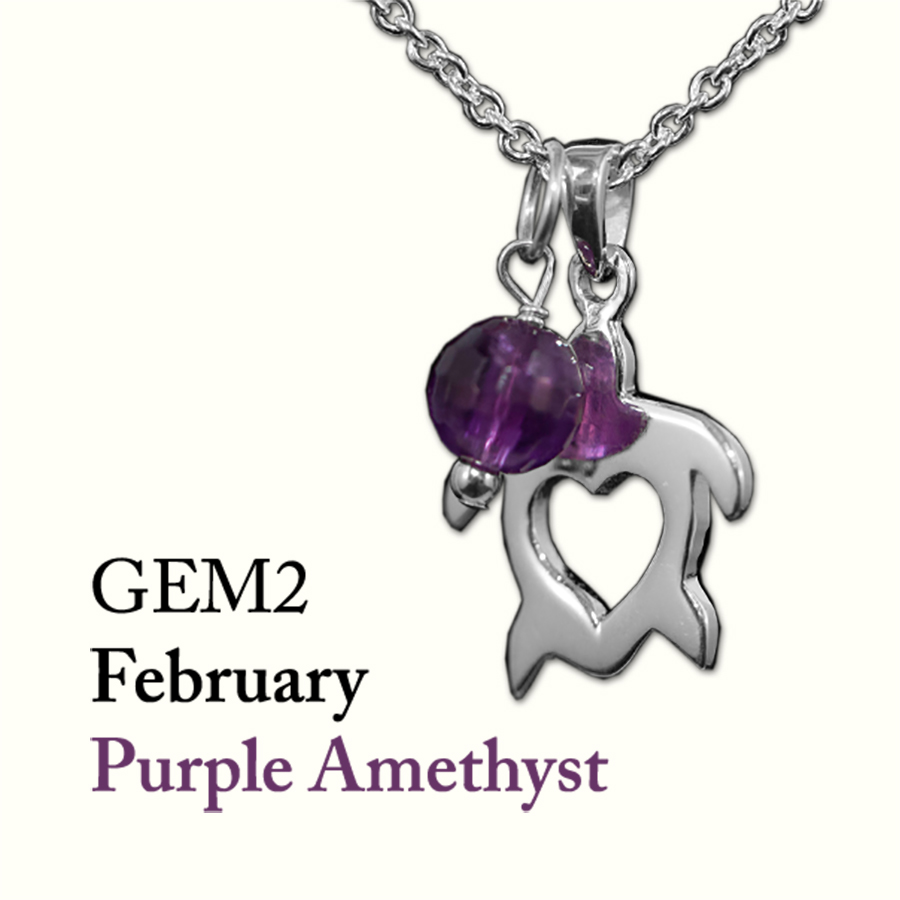 February Purple Amethyst Gem Drop
