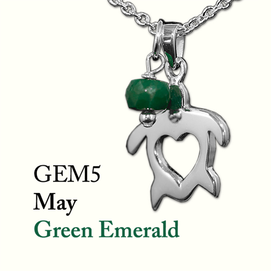 May Green Emerald Gem Drop