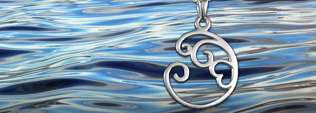 Sterling Silver Wave Pendant