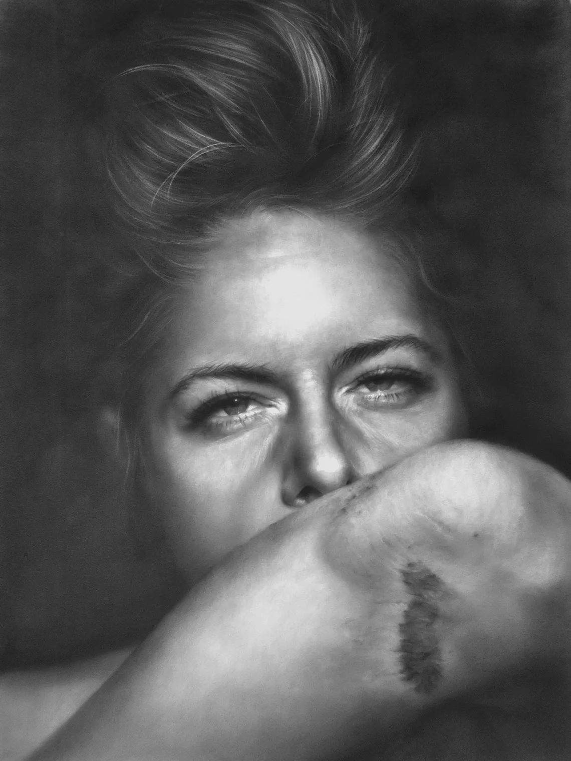 The Fall of Summer, Graphite on paper, 50 x 38 inches