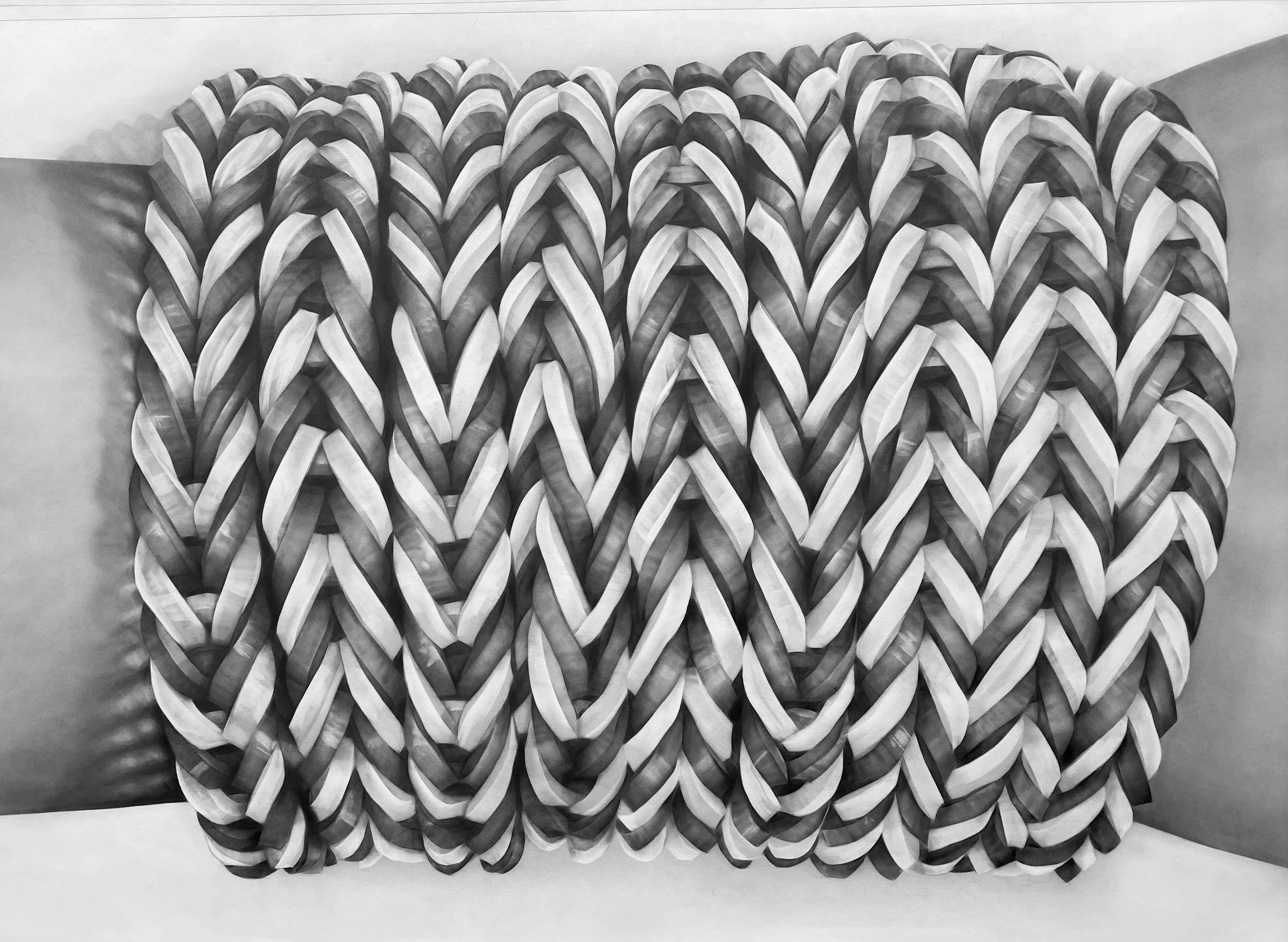 Rainbow Waves, Graphite, 37 x 50 inches