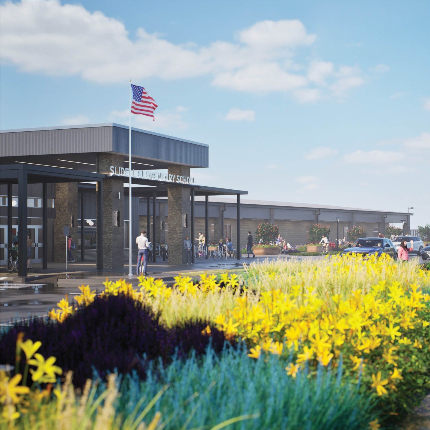 Check out our new animation video for Slidell ISD, showcasing the $27.7M elementary school project set for completion in August 2025, featuring larger classrooms, a state-of-the-art library, safety upgrades, and a connection to nature with garden bed