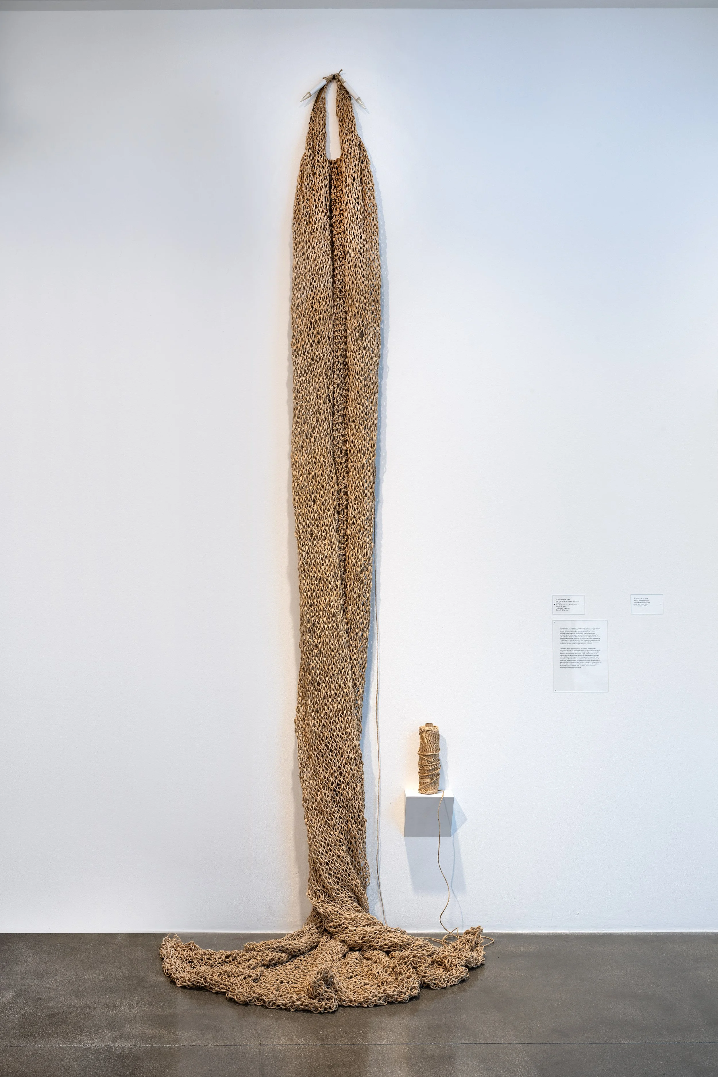 & Circumstance, 2006, knit 170 lb. hemp rope and knitting needles, 9.5' x 3' x 3'