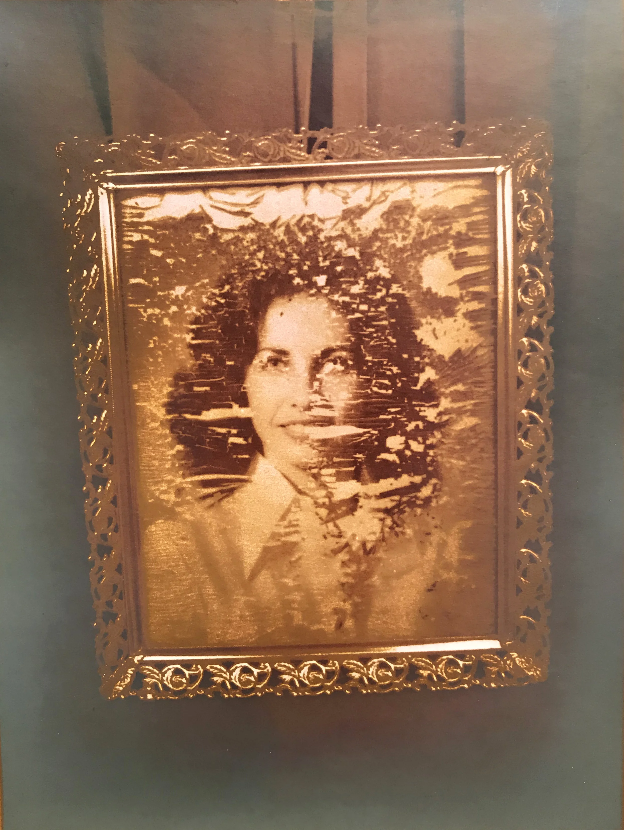  Framed, toned black and white photo print, 1981, 8.25 x 11 in.  