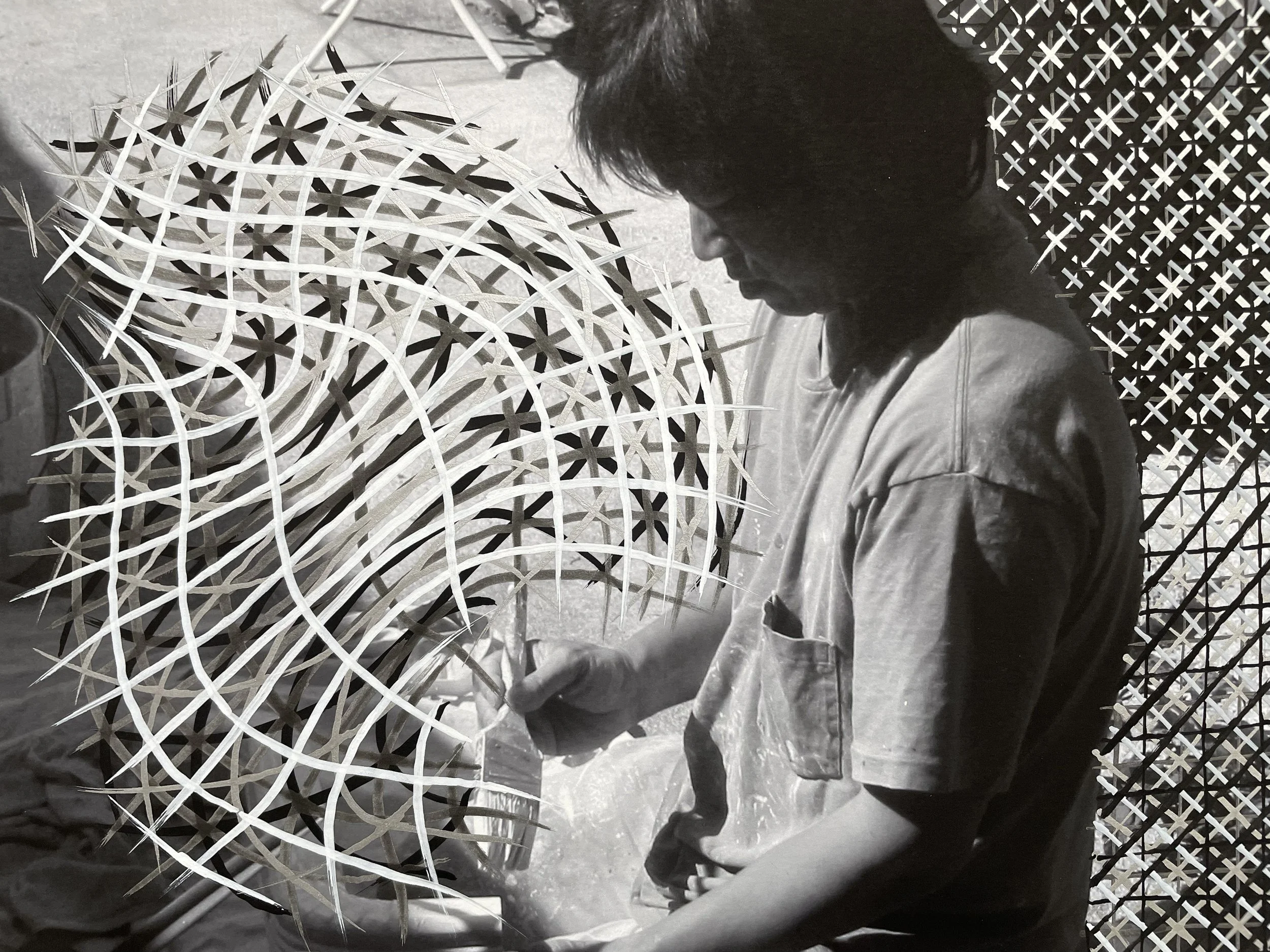  Painting Grids, acrylic pens on digital photo print, 8.5 × 11 in. 